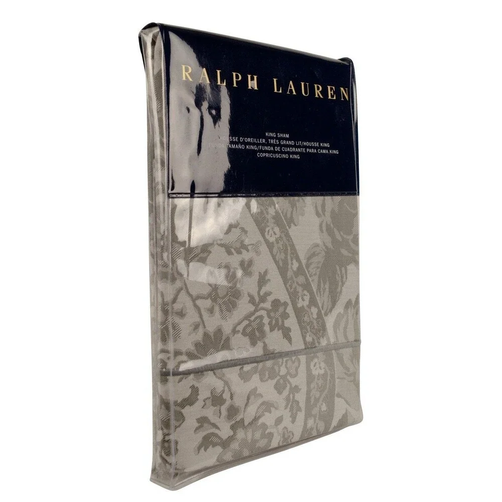 Ralph Lauren Home Aubree Paisley One King Sham Graphite Grey 20 x 36 in